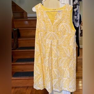 LOFT Yellow and White Dress